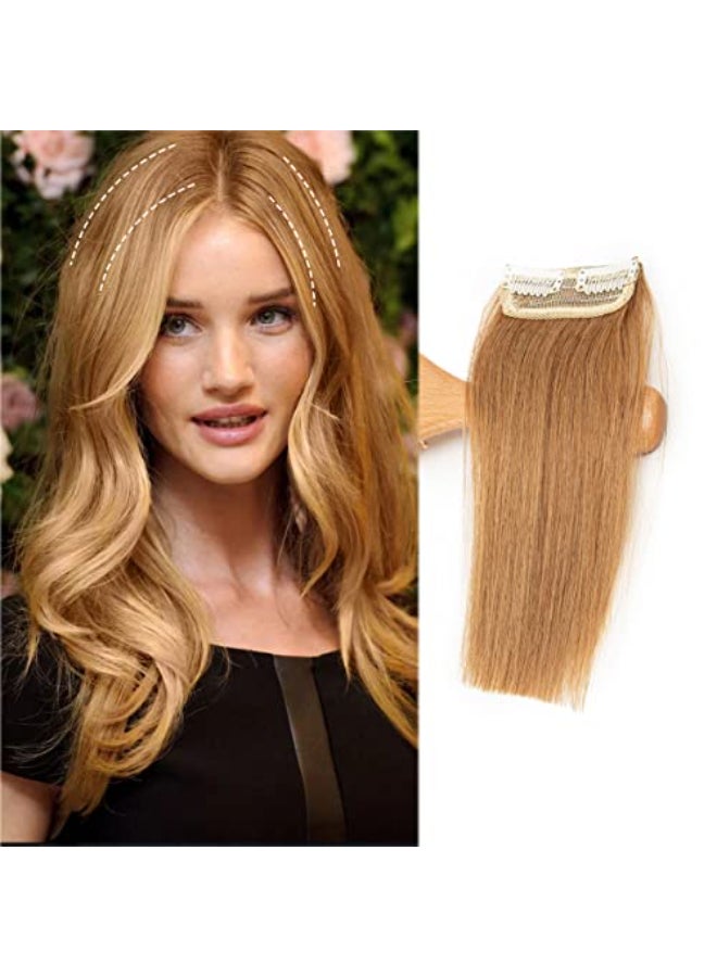 FEIPRO Short Hair Extensions Straight Real Remy Clip In Human Hair Thick Double Weft One Piece Hair Pieces for Thinning Hair Invisible Hairpin Increase Women Men Hair Volume 6Inch 27 Dark Blonde - Image 1
