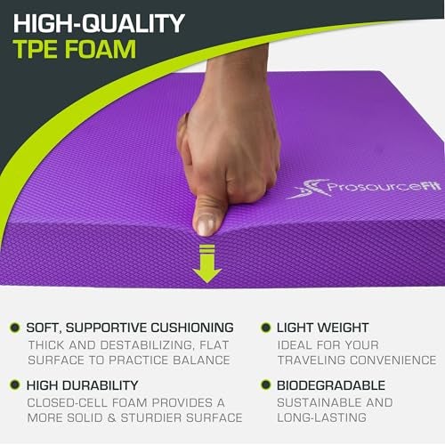 ProsourceFit Exercise Balance Pad – Non-Slip Cushioned Foam Mat & Knee Pad for Fitness and Stability Training, Yoga, Physical Therapy 15.5”x12.75” - Image 4