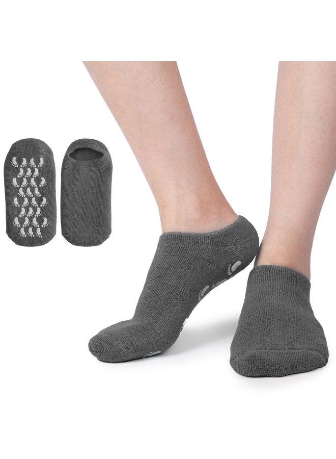 Generic Gel Socks for Men & Women Soft Moisturizing و for Dry Cracked Feet Moisturizing Moisturizing Socks Infused with Essential Oils & Vitamins (Gray)(2 Pack)  - Image 1