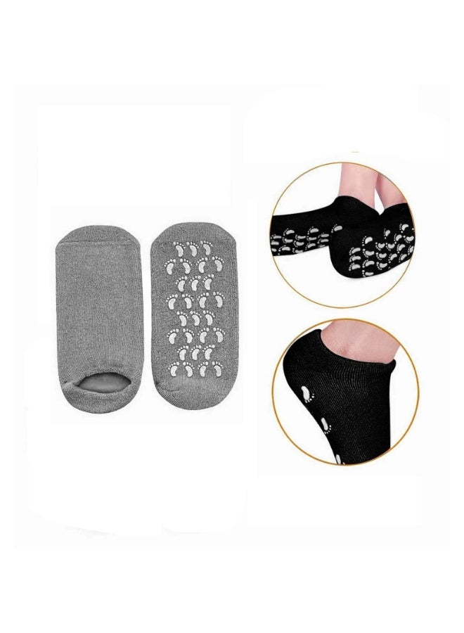 Generic Gel Socks for Men & Women Soft Moisturizing و for Dry Cracked Feet Moisturizing Moisturizing Socks Infused with Essential Oils & Vitamins (Gray)(2 Pack)  - Image 2