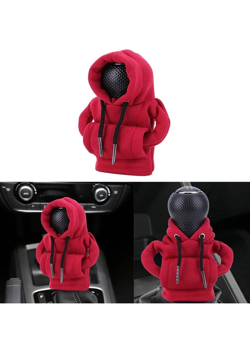Generic Car Gear Shift Cover Car Shifter Mini Hoodie, Red - Image 1