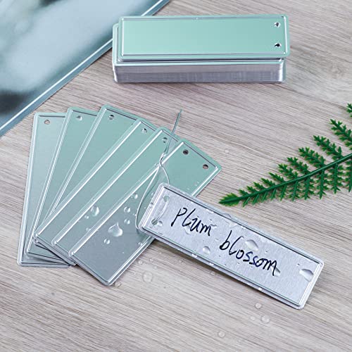 Ioffersuper 200 Aluminum Plant Tags with 200 Metal Wires - Double Sided Write On Metal Labels - Solid Stamping Tags - Waterproof Outdoor Plant Markers for Trees, Greenhouses - Image 2