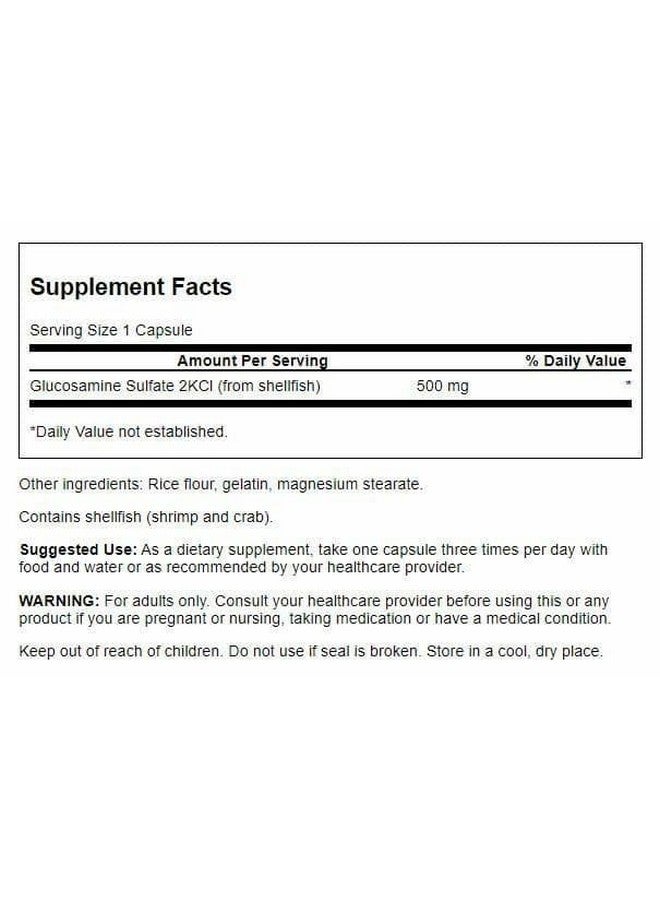 Swanson Premium Brand Swanson Glucosamine Sulfate 2Kcl 500 mg 400 Caps (2 Pack) - Image 2