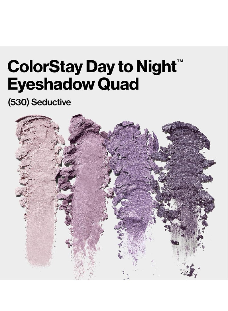 Revlon ColorStay Day to Night Eyeshadow Quad, Longwear Shadow Palette with Transitional Shades and Buttery Soft Feel, Crease & Smudge Proof 16 Oz 530 Seductive - Image 2