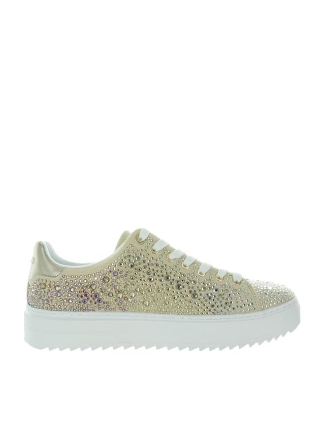 GUESS Women's DENESA Sneaker, Gold 710, 9.5 - Image 1