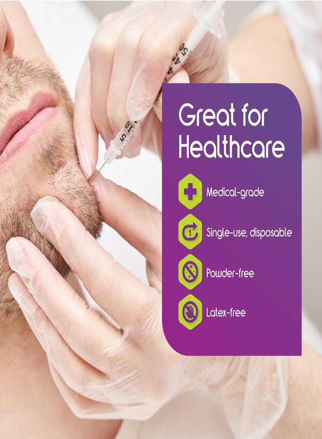 Inspire Exam Medical Clear Vinyl Disposable Gloves - Latex Free for Cleaning, Food Prep (100, Large) - Image 3