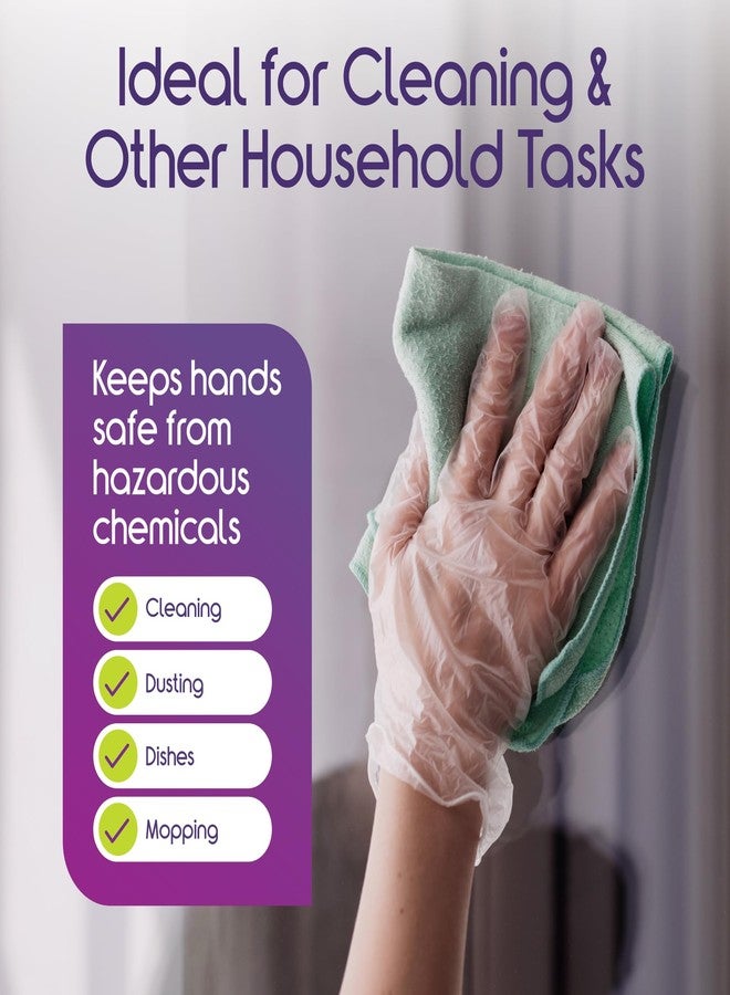 Inspire Exam Medical Clear Vinyl Disposable Gloves - Latex Free for Cleaning, Food Prep (100, Large) - Image 4