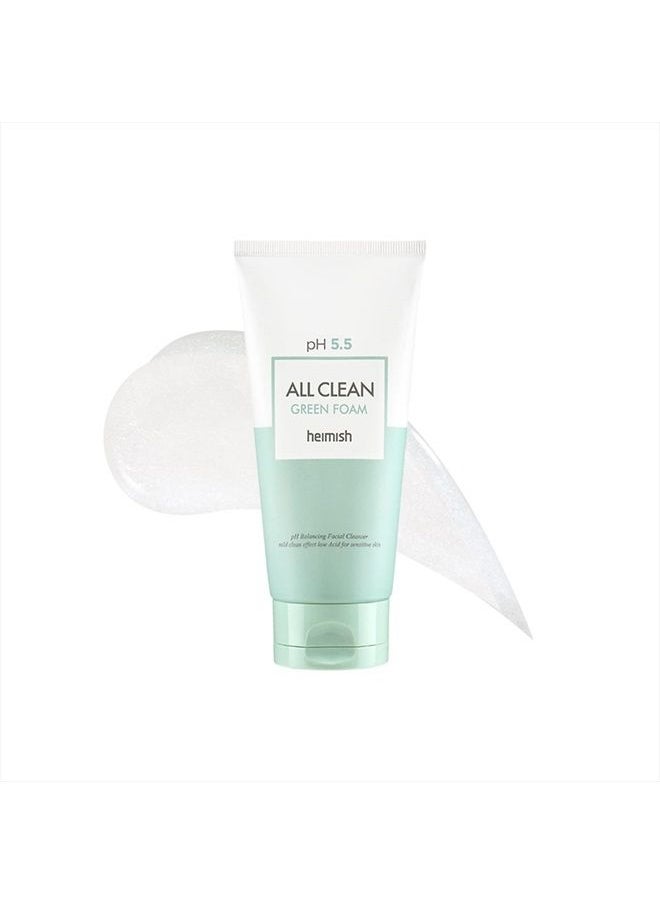 Heimish [heimish] All Clean Green Foam 5.3oz /150g | PH 5.5 balancing Wash & Exfoliating Facial Cleanser | Daily Care Cleansing Face wash, Sebum control, Acne treatment, Wash for Deep pore cleansing  - Image 1