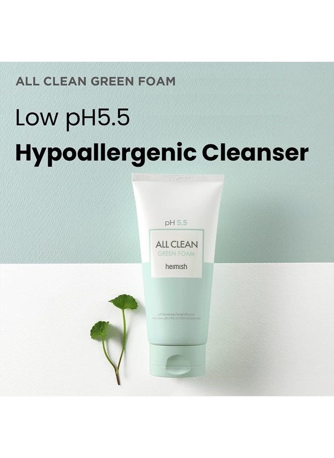 Heimish [heimish] All Clean Green Foam 5.3oz /150g | PH 5.5 balancing Wash & Exfoliating Facial Cleanser | Daily Care Cleansing Face wash, Sebum control, Acne treatment, Wash for Deep pore cleansing  - Image 2