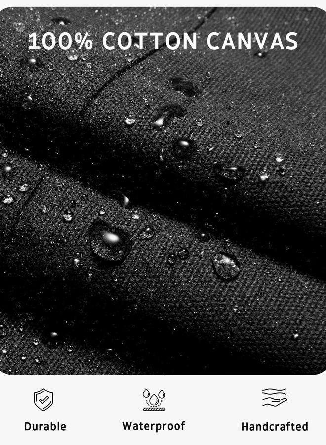 Syntus Chef Apron for Men Women with Pockets, Cotton Canvas Adjustable Work Apron Heavy Duty, Black - Image 3