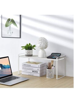 RACK STORE Cabinet Shelf Countertop Organizer For Kitchen Cupboard Space Saving Storage Metal Holders Organizer For Plates Dinnerware Cups And Foods Small Size White Colour  - Image 3
