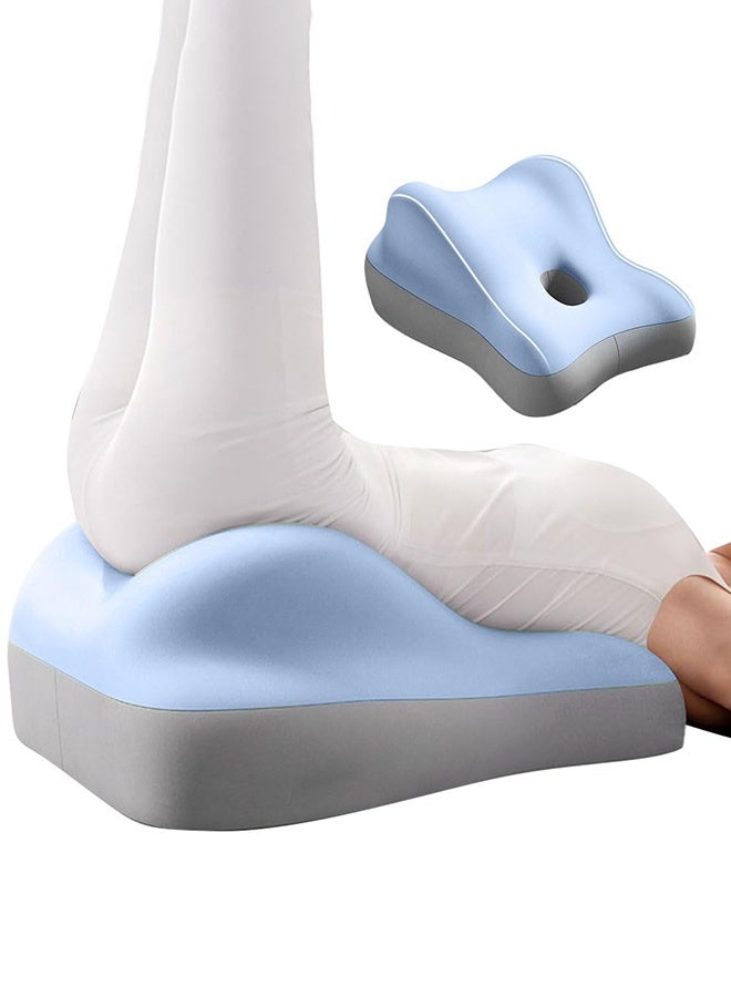 والالا وسادة ٣ في ١ لرفع الساق ودعم أسفل الظهر - وسادة نوم تقويمية للسرير والأريكة والسفر | وسادة جسم محمولة للتخييم وما بعد الجراحة وتخفيف آلام الظهر (إسفنج ميموري فوم، أزرق رمادي) - Image 1