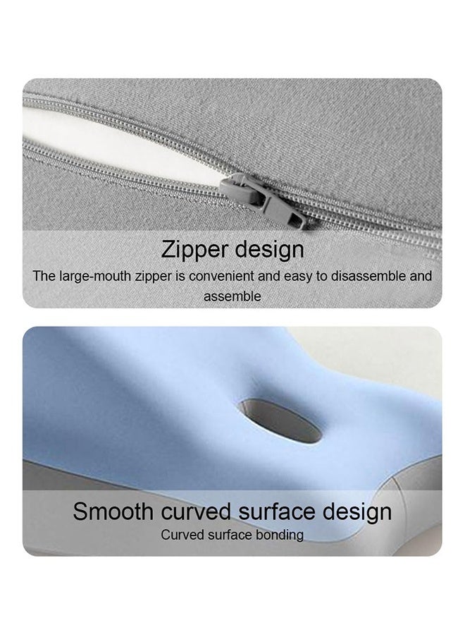 والالا وسادة ٣ في ١ لرفع الساق ودعم أسفل الظهر - وسادة نوم تقويمية للسرير والأريكة والسفر | وسادة جسم محمولة للتخييم وما بعد الجراحة وتخفيف آلام الظهر (إسفنج ميموري فوم، أزرق رمادي) - Image 5