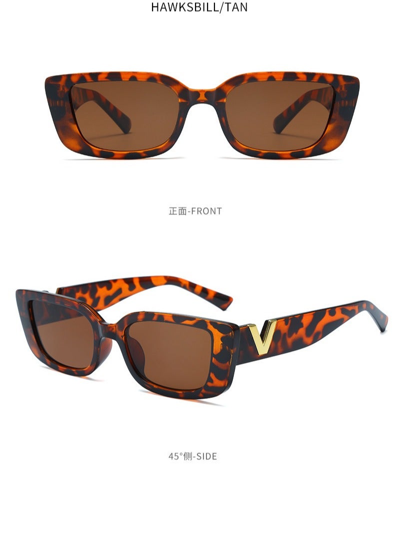 general Women's and men's small rectangular sunglasses retro fashion Y2K rectangular sunglasses small frame Korean sunglasses - Image 2