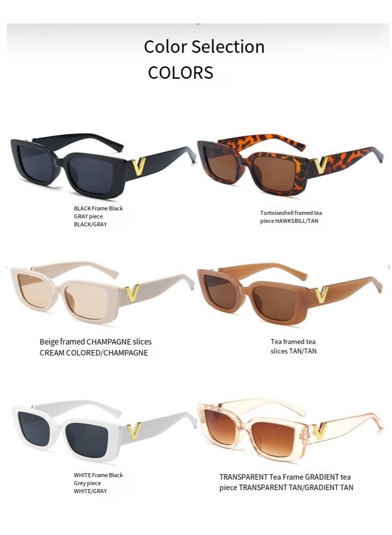 general Women's and men's small rectangular sunglasses retro fashion Y2K rectangular sunglasses small frame Korean sunglasses - Image 4