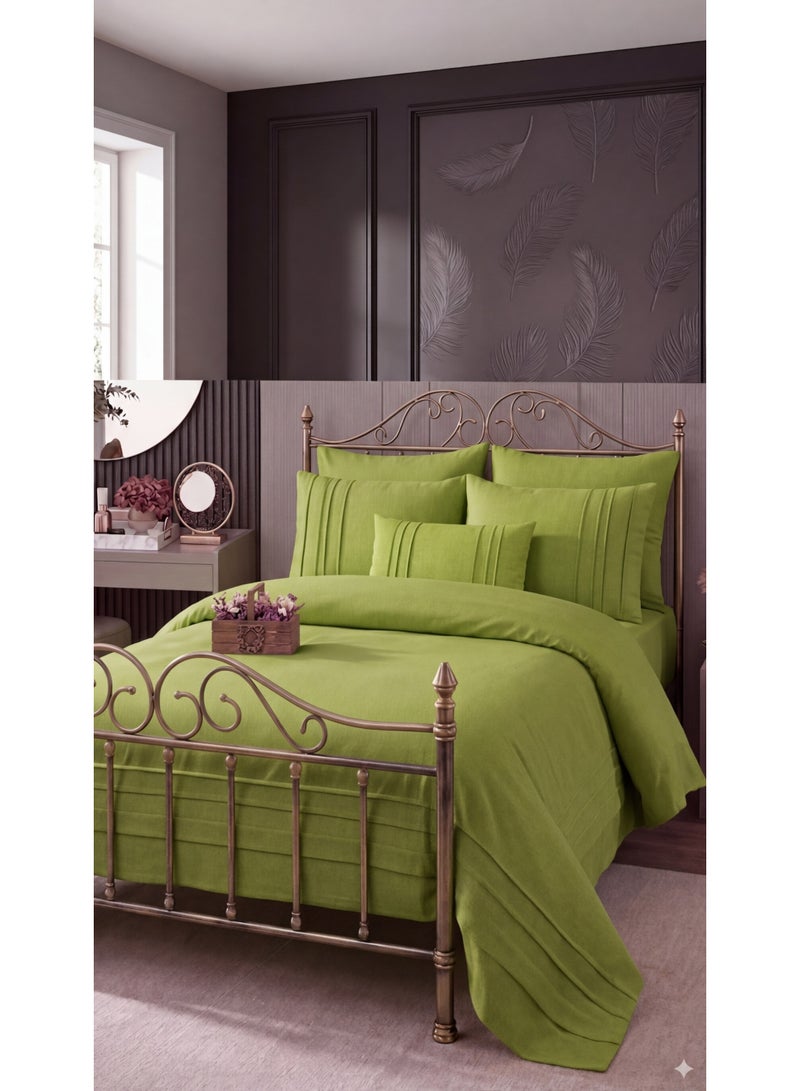 Plain bed sheet set, 5 pieces, 100% cotton