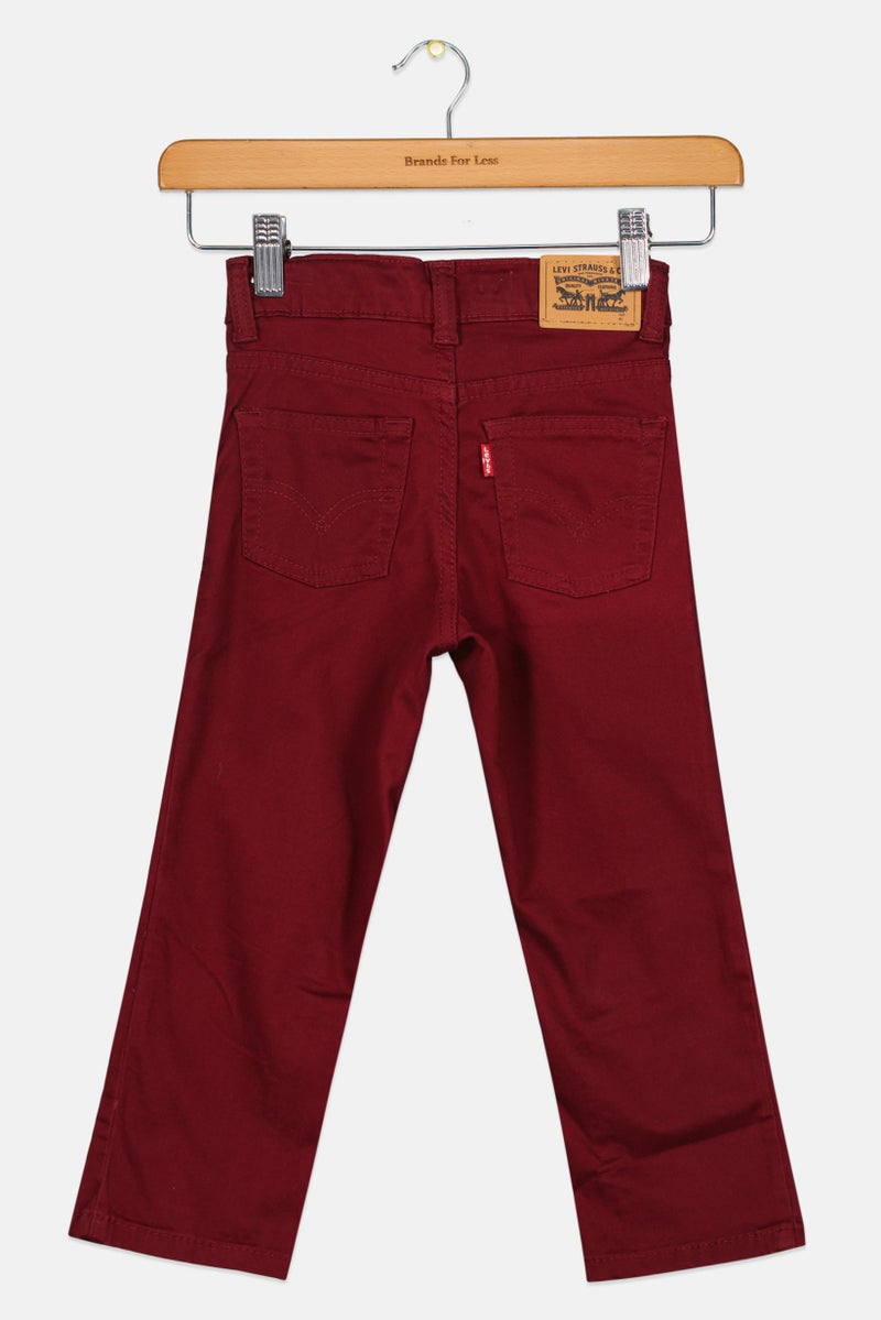 Levi's Toddlers Boy Slim Fit Solid Stretchable Jeans, Maroon - Image 2