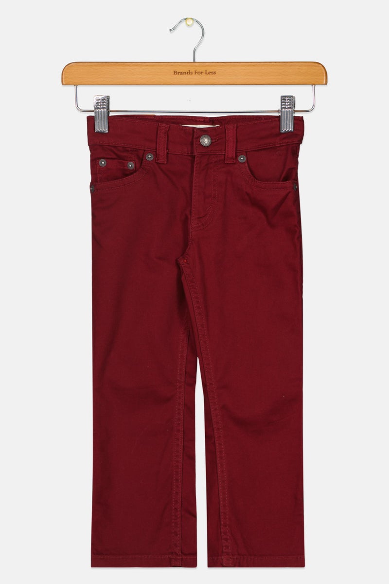 Levi's Toddlers Boy Slim Fit Solid Stretchable Jeans, Maroon - Image 1