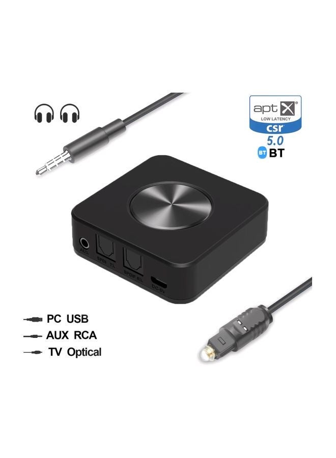 NIBEMINENT 5-Piece 2-In-1 Bluetooth Audio Transmitter Receiver Set Black - Image 2