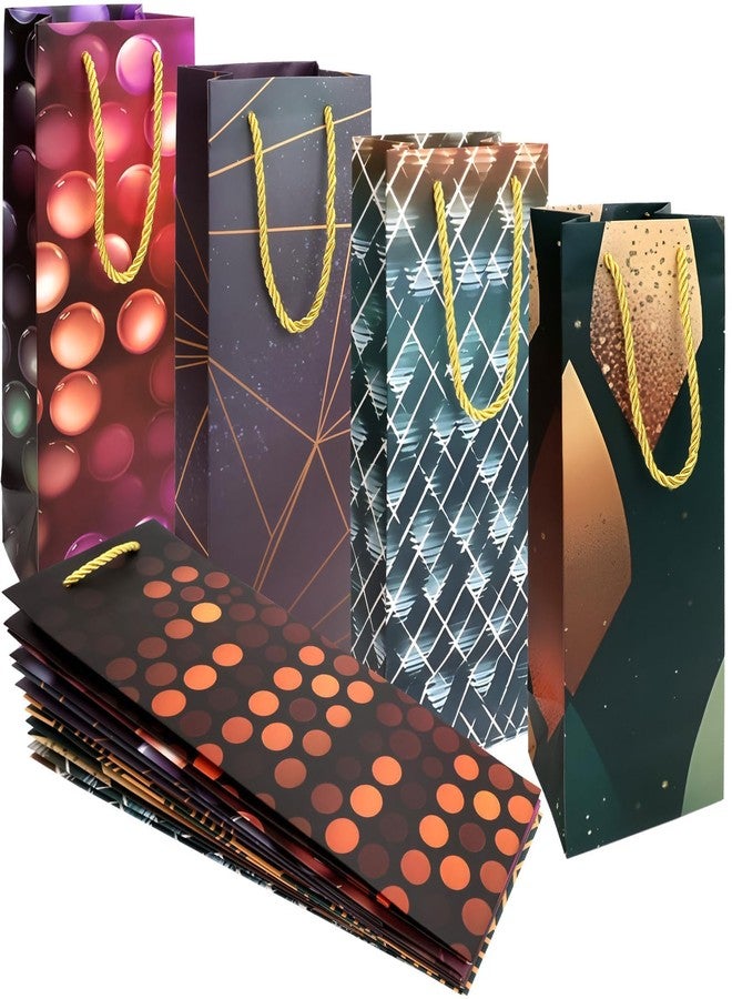 WorldBazaar 12 Pack Wine Gift Bags Holiday Paper Bags Set Home Wedding Birthday Party Favor Reusable Wine Wrapping Bag with Handles 14 Inch - Image 1