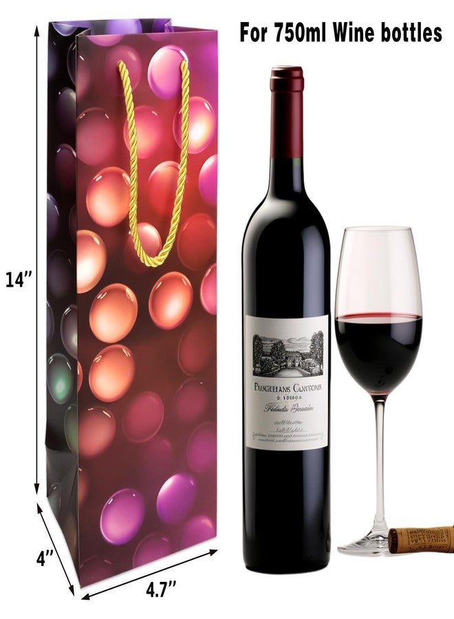 WorldBazaar 12 Pack Wine Gift Bags Holiday Paper Bags Set Home Wedding Birthday Party Favor Reusable Wine Wrapping Bag with Handles 14 Inch - Image 3
