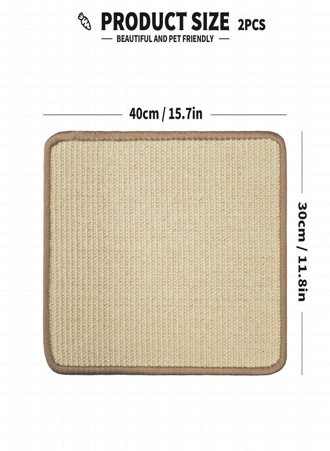 YOIYINI 2Pcs Rabbit Scratch Mat,16 x 12 Inch Sisal Rabbit Scratching Pad,Rabbits Scratching Mats for Cages,Claws and Teeth Care Rabbits Chew Toys,Small Pet Bedding for Biting Sleeping Nesting - Image 2