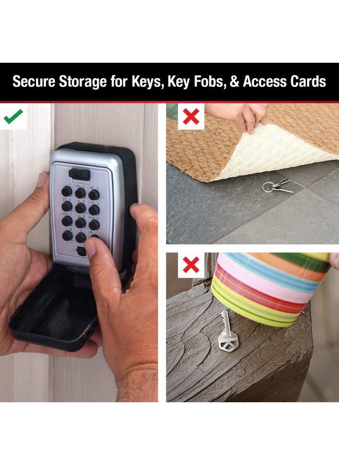 Master Lock - Master Lock Black Wall Mount Key Lock Box with Push Button Code for Listings, Outdoor Key Safe for Realtors, Job Sites, Landlords and Property Managers, 5 Key Capacity, 5423D - Image 1