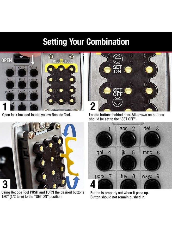 Master Lock - Master Lock Black Wall Mount Key Lock Box with Push Button Code for Listings, Outdoor Key Safe for Realtors, Job Sites, Landlords and Property Managers, 5 Key Capacity, 5423D - Image 1