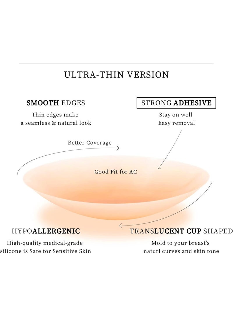 Nipple Covers for Women, Silicone Pasties with Ultrathin Edges and Sheer Adhesive Silicone Nipple Pasties, 8CM Reusable Nipple  Pasty - Image 2