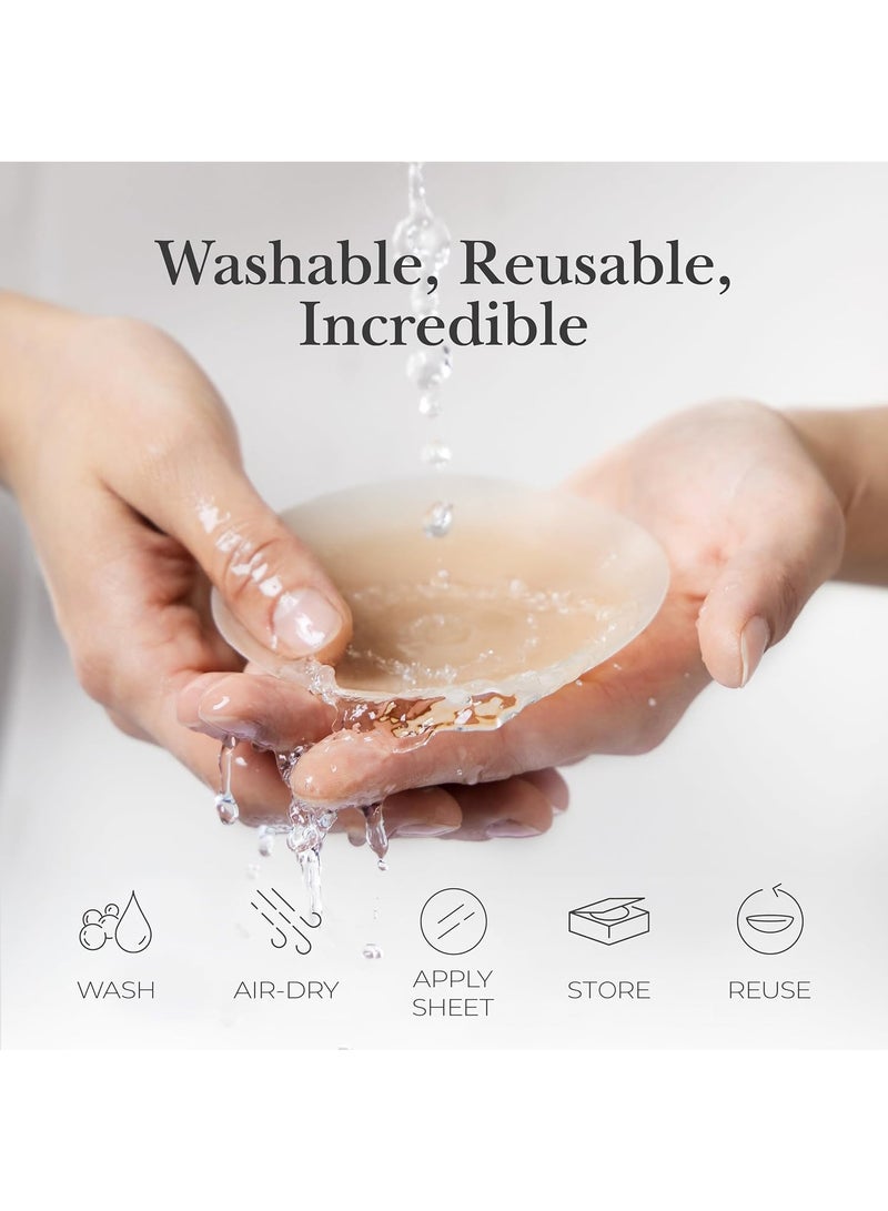 Nipple Covers for Women, Silicone Pasties with Ultrathin Edges and Sheer Adhesive Silicone Nipple Pasties, 8CM Reusable Nipple  Pasty - Image 5