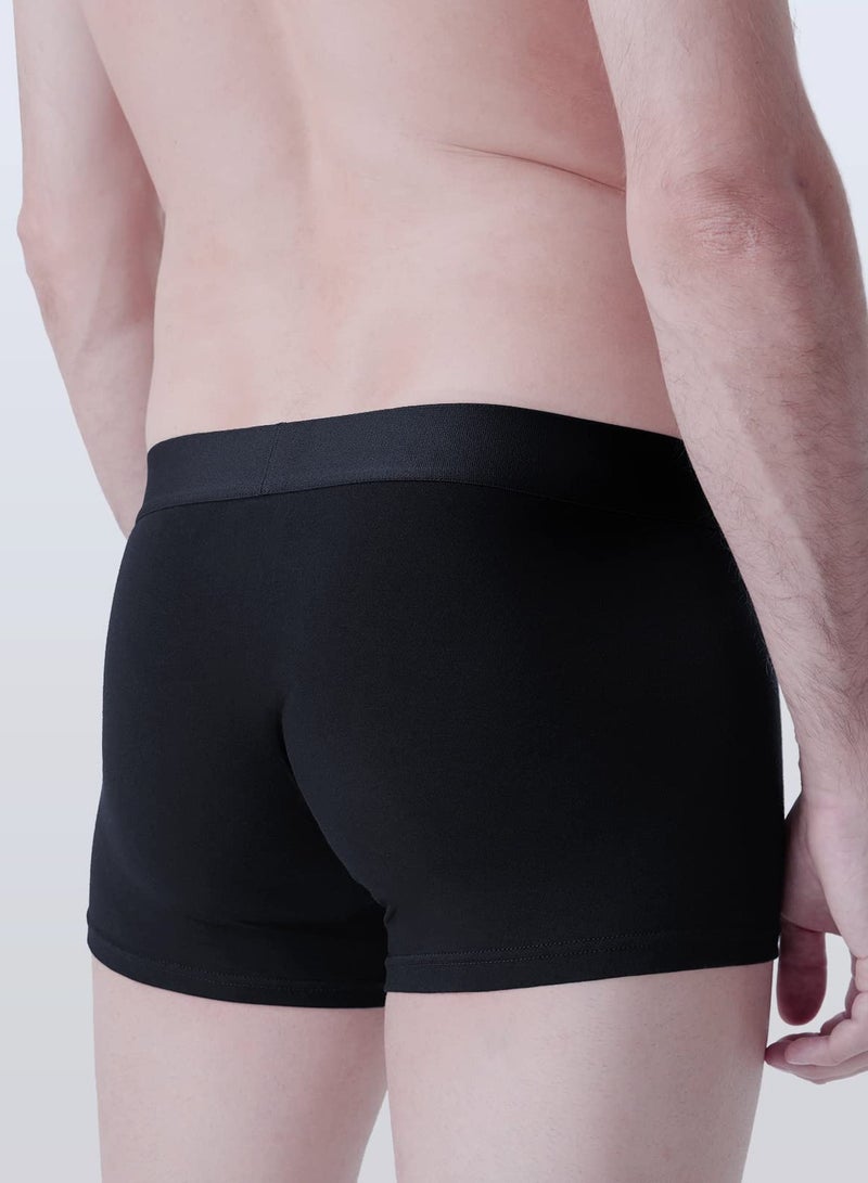 Fullluwaa Men's boxer briefs, retro, pure cotton material, 12 pieces pure black size M - Image 4