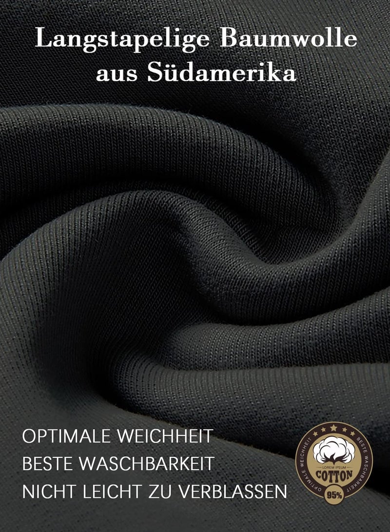 Fullluwaa Men's boxer briefs, retro, pure cotton material, 12 pieces pure black size M - Image 5