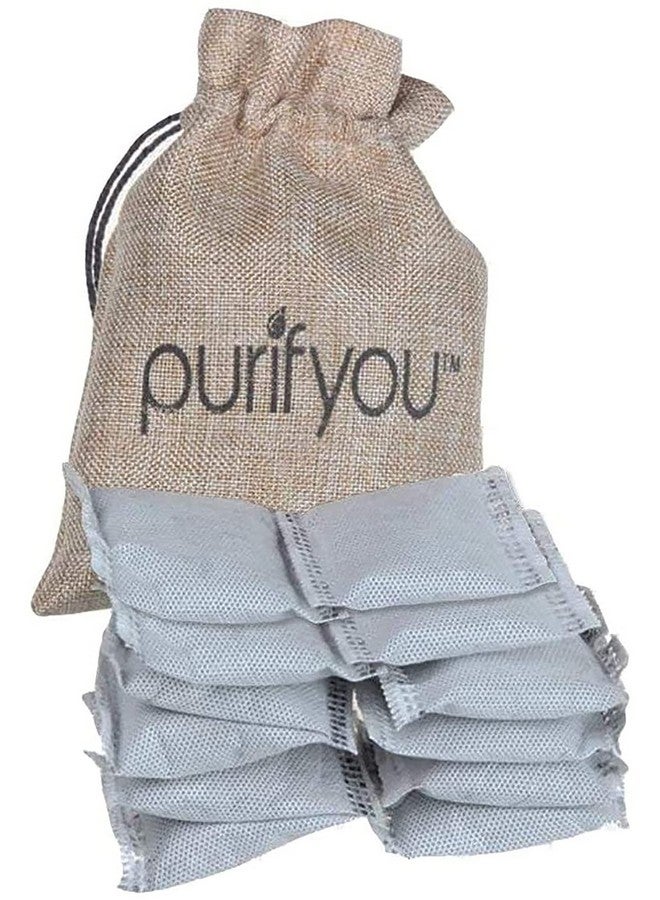 purifyou 100% Natural Bamboo Charcoal Air Purifying Bag Set Of 12 Carbon Filters Deodorizer Bags Odor Absorber For Diaper Pail Trash Shoes Closets Cars Fridge Pets House Kitchen Home By Purifyou  - Image 1