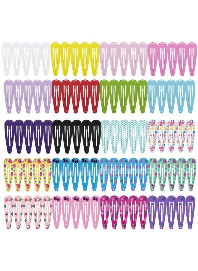 STAR WORK - Toddler Hair Clips Cute Mini Snap Hair Clips For Baby Girls Kids Colorful Small Snap Barrettes Metal Hair Clips For Fine Hair (100 Pcs Simple) - Image 1