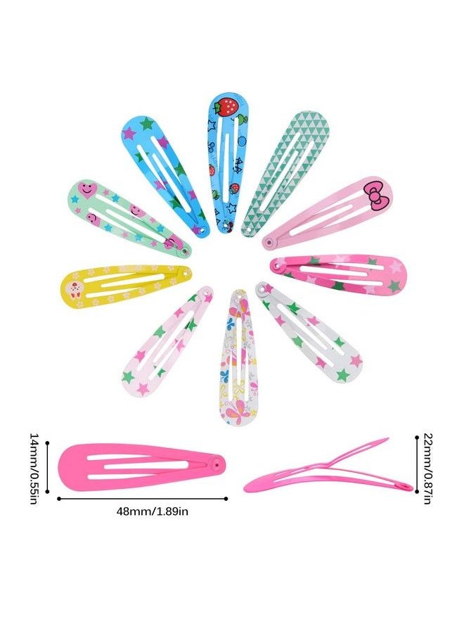 STAR WORK - Toddler Hair Clips Cute Mini Snap Hair Clips For Baby Girls Kids Colorful Small Snap Barrettes Metal Hair Clips For Fine Hair (100 Pcs Simple) - Image 1