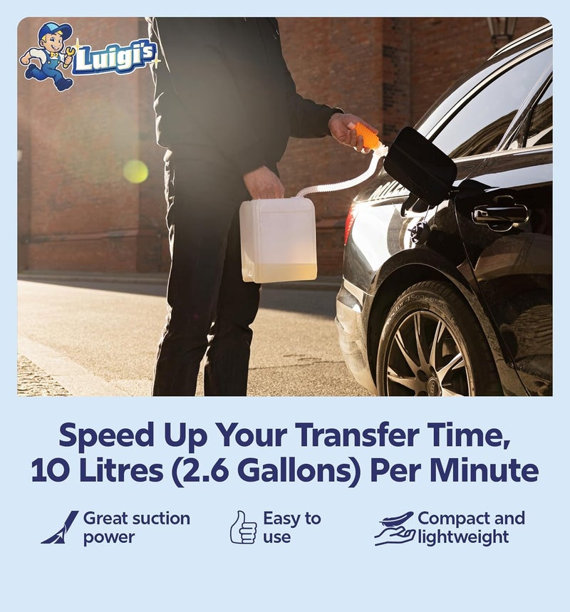 Magic Gel Luigi's Fuel Transfer Syphon Pump - Large Squeezing Fuel Manual Siphon Pump Kit - 22" Portable Hand Transfer - Use it for Water or Oil Drainage and Transfer - Image 2