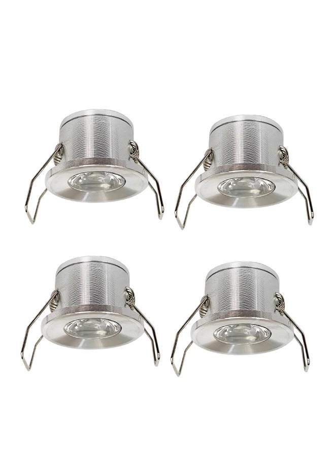4 Pack Mini LED Downlight Recessed Ceiling 3W,220V LED Spotlights for the Ceiling,Bathroom,Kitchen,Showcase,Wardrobe,Bedroom,Diameter 31 mm, Hole 28 mm (Silver Color) - Image 1