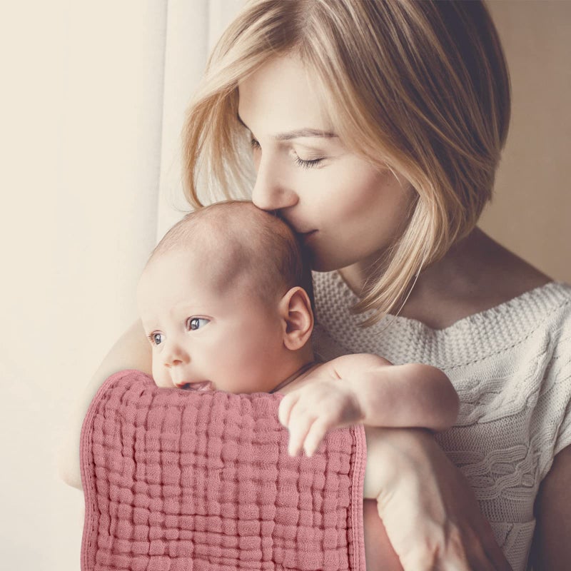 لوكسي Muslin Burp Cloths 100% Cotton Muslin Cloths Large 20''x10'' Extra Soft and Absorbent 6 Pack Baby Burping Cloth (Bean Paste) - Image 3