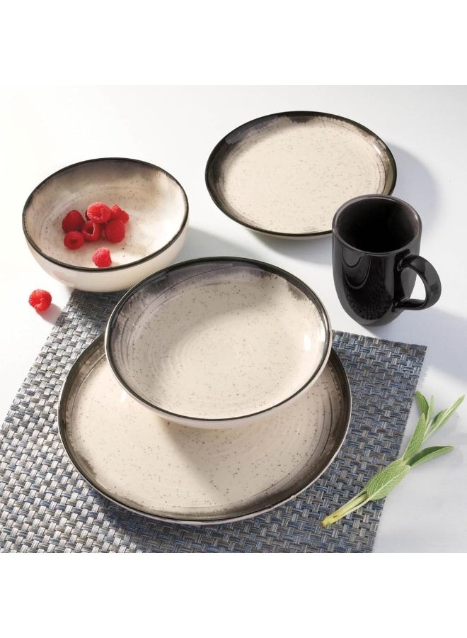 Oxford Contempo Tiramisu Stoneware 20 Piece Dinnerware Set Service for 4  - Image 2