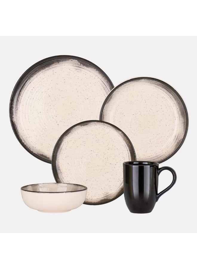 Oxford Contempo Tiramisu Stoneware 20 Piece Dinnerware Set Service for 4  - Image 1