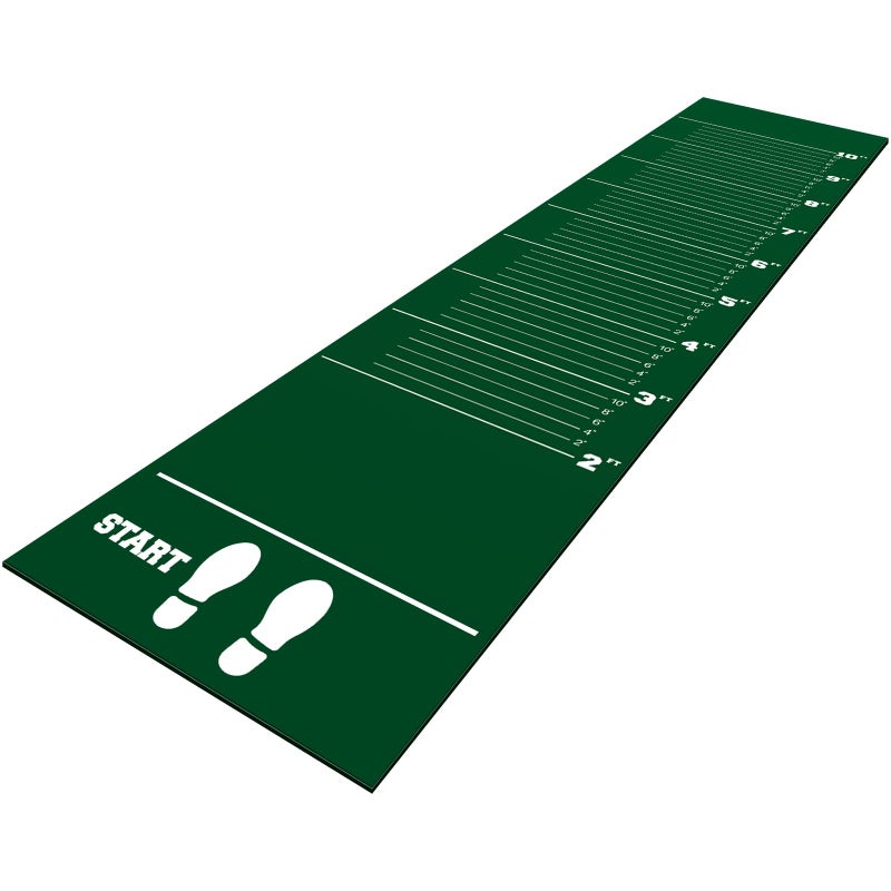 Woanger 12 x 2.5 Ft Long Jump Mat Green Sports Broad Jump Measurement Mat Hash Marks Carpeted Non Slip for Gym School Home Flooring Exercise Workout Training - Image 1