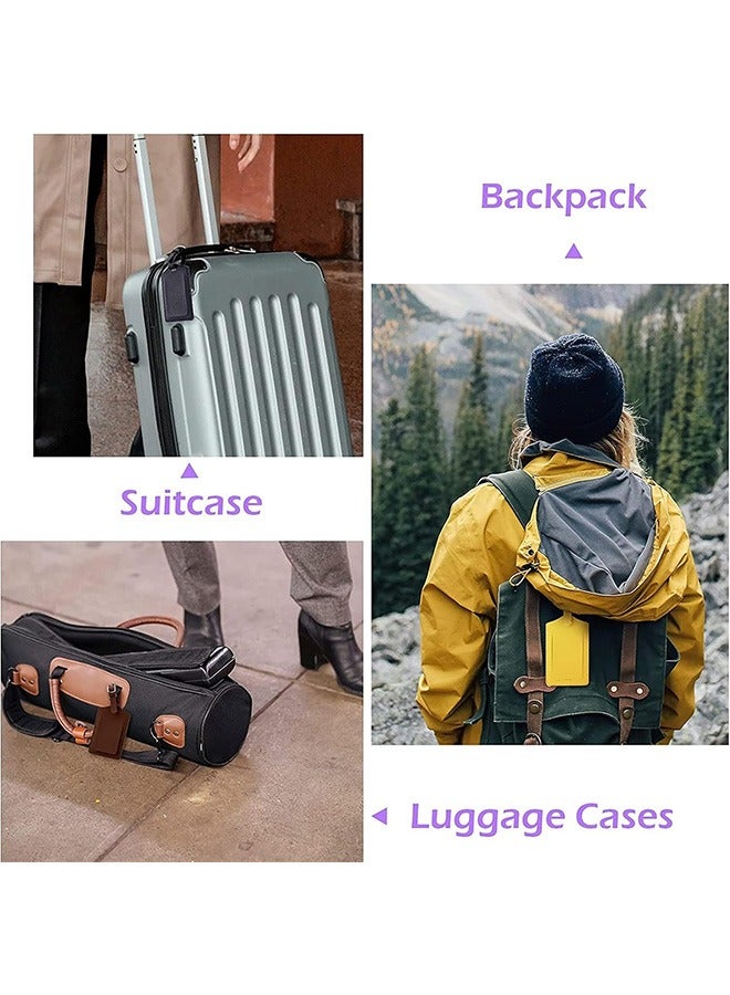 GMORO Luggage Tags,5 Pack Leather Luggage Tag Identifiers Travel Tags Luggage ID Tags with Full Back Privacy Cover for Women Men - Image 3