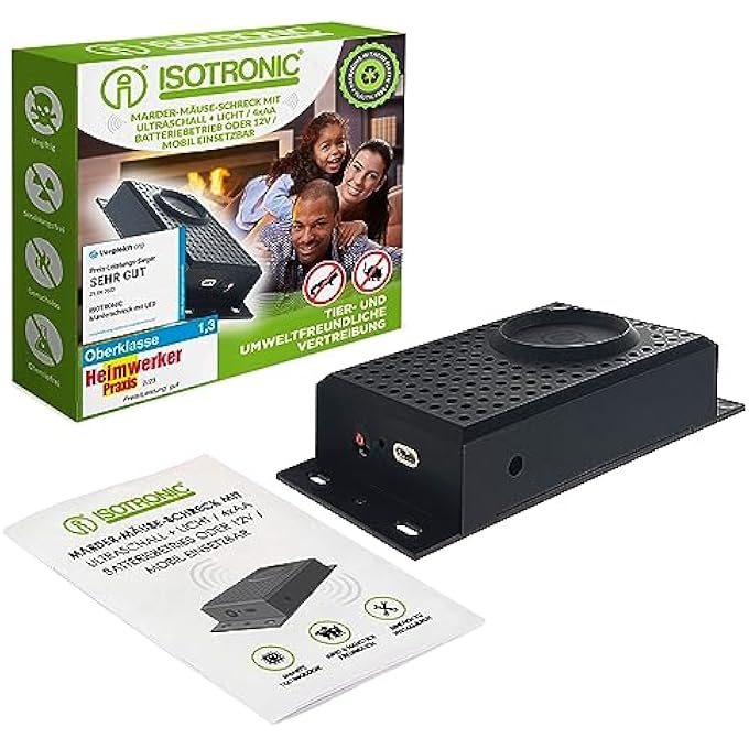 rayihni Marten Deterrent Flash Light/Ultrasonic for Home, Garage and Loft with LED Flash Function, not only martens, but also mice, rats, marten proof (1) - Image 2