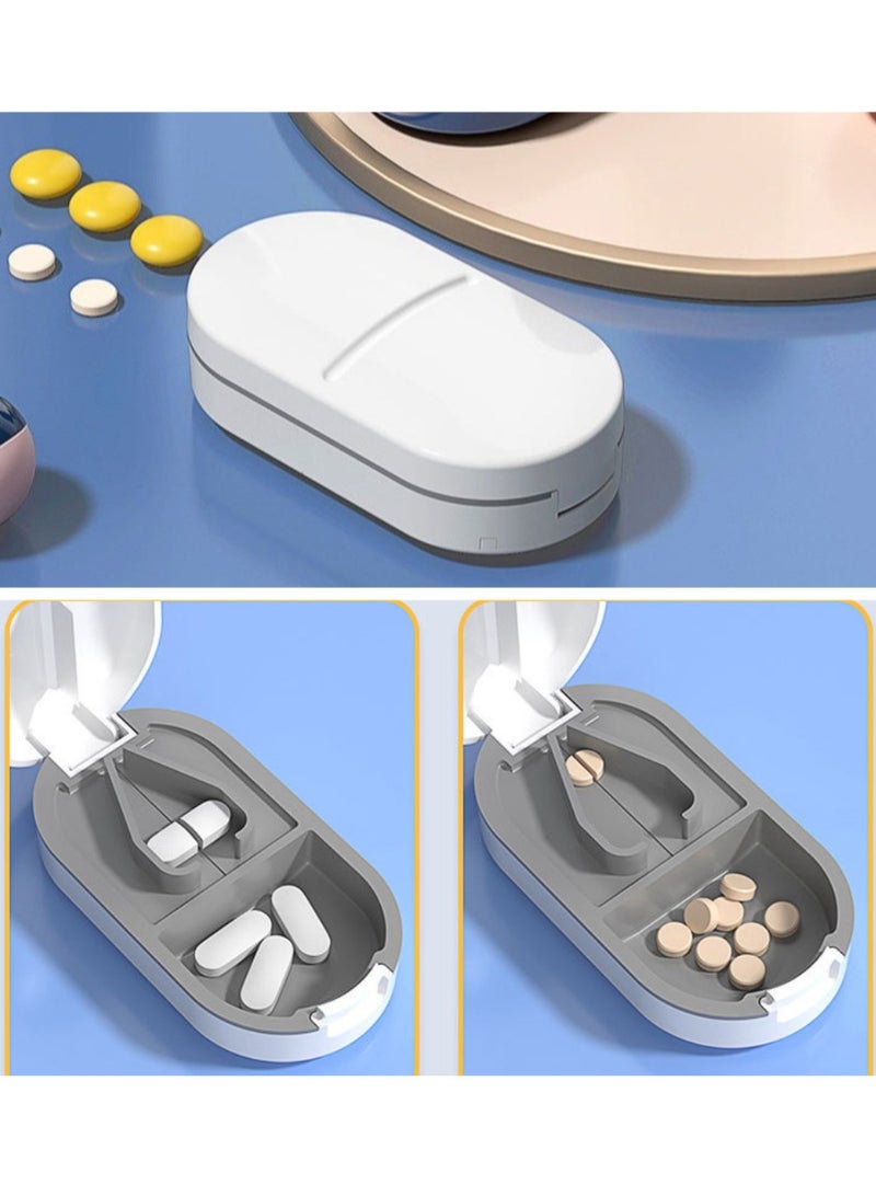 3-in-1 Pill Cutter and Organizer | Easily Split Tablets into Halves | Compact Medicine Box for Cutting, Storing & Carrying Pills - Image 2