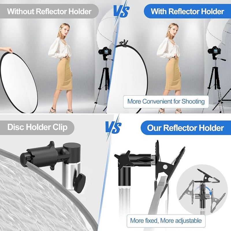 EMART Photography Reflector Holder 2pcs, Heavy Duty Metal Light Stand Clamp - Image 4
