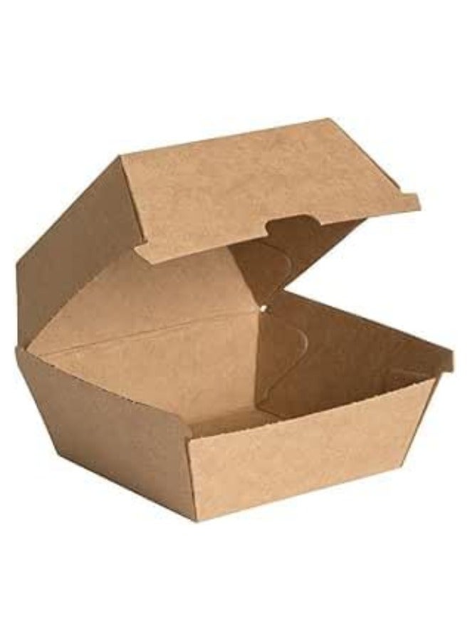 Halapack Kraft Burger Box - Spacious and Sturdy Clamshell Takeaway Food Container, Plastic-Free, Disposable, Fully Compostable, Pack of 6, Dimensions: 11W x L11 x 8H cm - Image 5