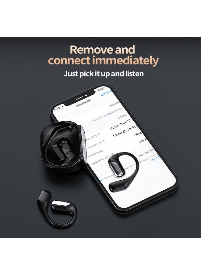 Walpck Open Ear Bluetooth 5.4 Headphones, Wireless Earbuds Sport Over Earphones with Ear Hooks 50H Playtime Ear Buds LED Display Charging Case, Waterproof Design for Running Fitness Walking - Image 4