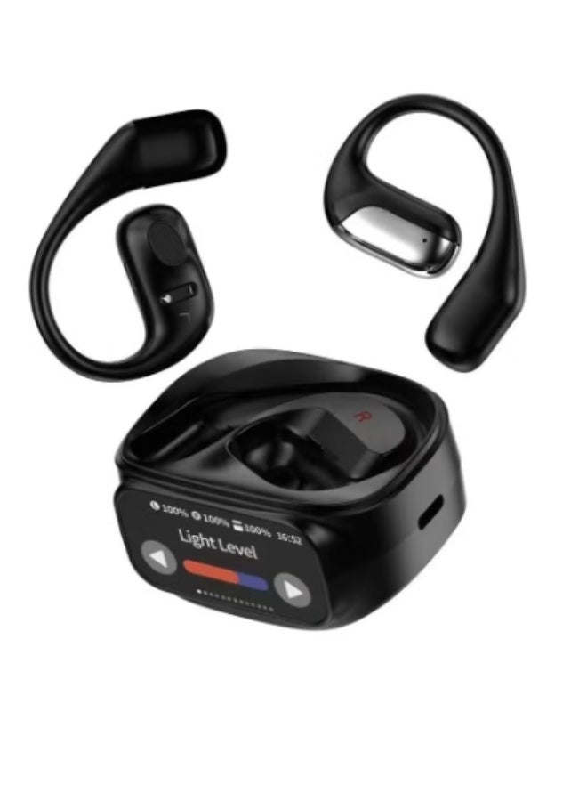 Walpck Open Ear Bluetooth 5.4 Headphones, Wireless Earbuds Sport Over Earphones with Ear Hooks 50H Playtime Ear Buds LED Display Charging Case, Waterproof Design for Running Fitness Walking - Image 1