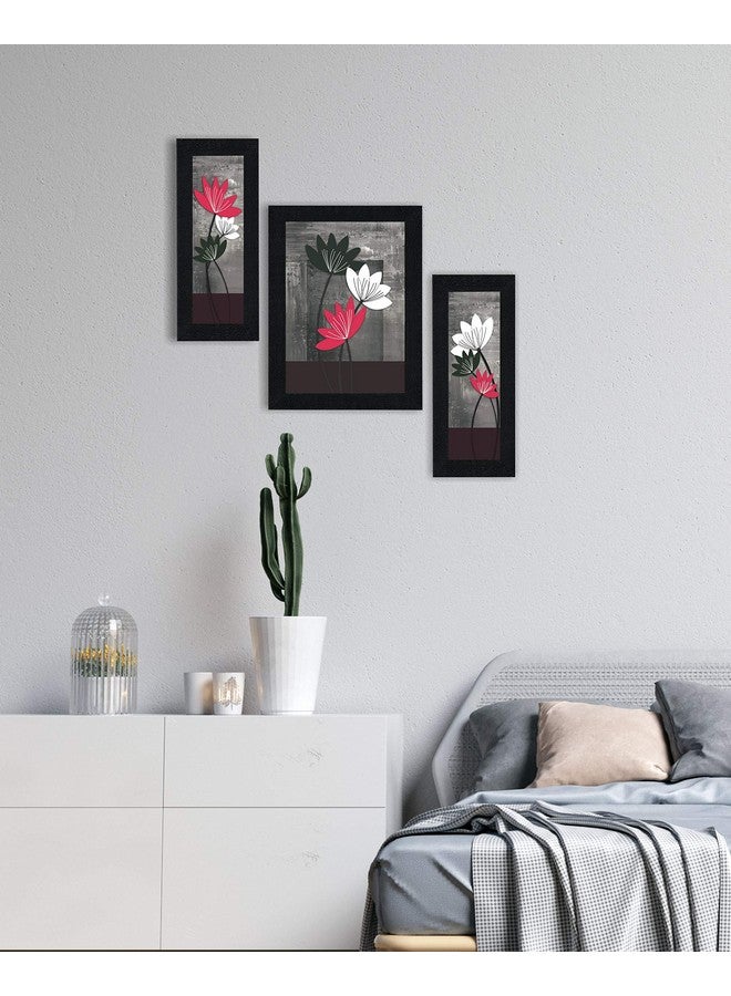 اس اي اف مجموعة لوحات مؤطرة مطبوعة بزهور من مجموعة SAF مكونة من 3 لوحات لتزيين المنزل - مقاس 35 × 2 × 50 سم SANFS71 - Image 2