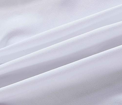 Sheets & Beyond Wrap Around Solid Microfiber Luxury Hotel Quality Fabric Bedroom Gathered Ruffled Bedding Bed Skirt 14 Inch Drop (Queen, White) - Image 4